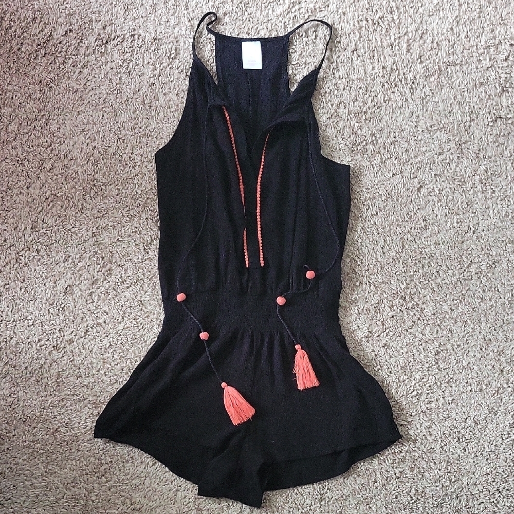 Xhilaration Black and Pink Jumpsuit with Racerback